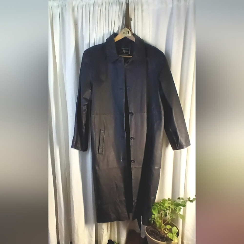 Brandon Thomas, 100% Leather, Trench, Black, Men's, Size L
